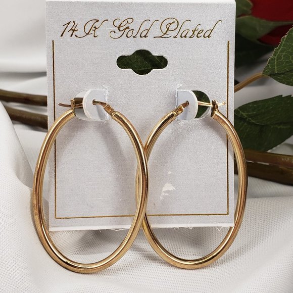 Elegant 14K Hoop Earrings NWT